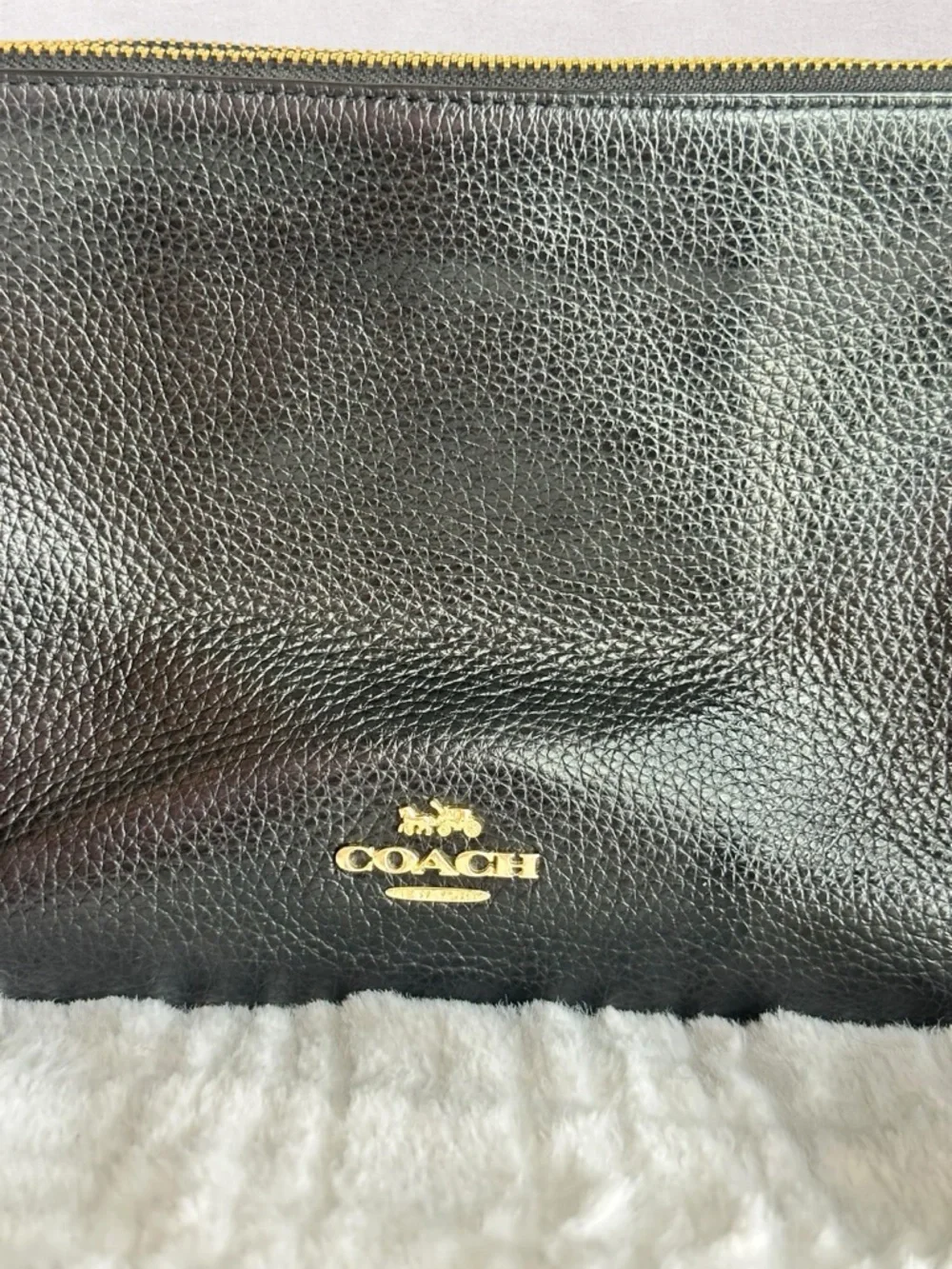 Coach Mia Black Leather crossbody Bag with Gold Hardware